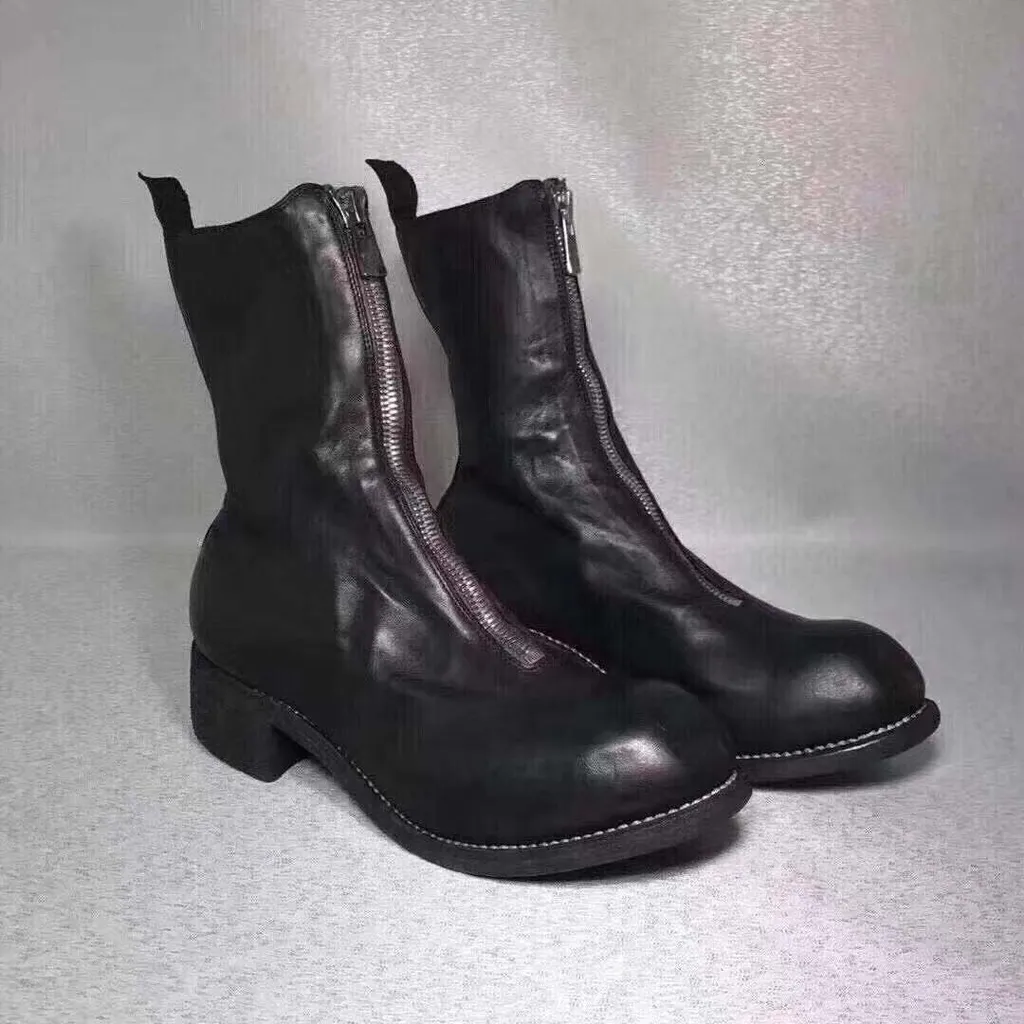 Front Zip Ankle Boots