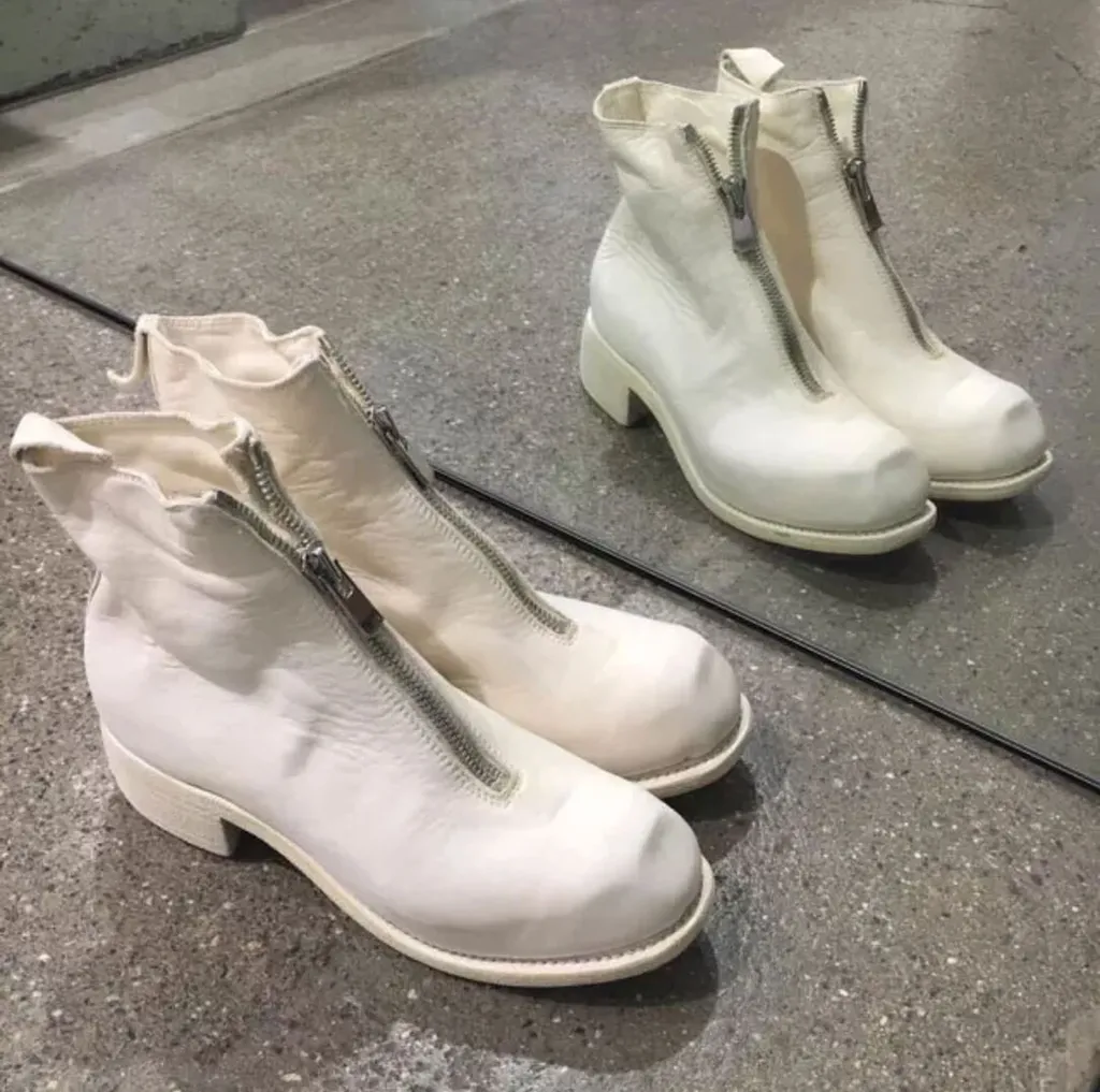 Cracked-Effect Ankle Boots