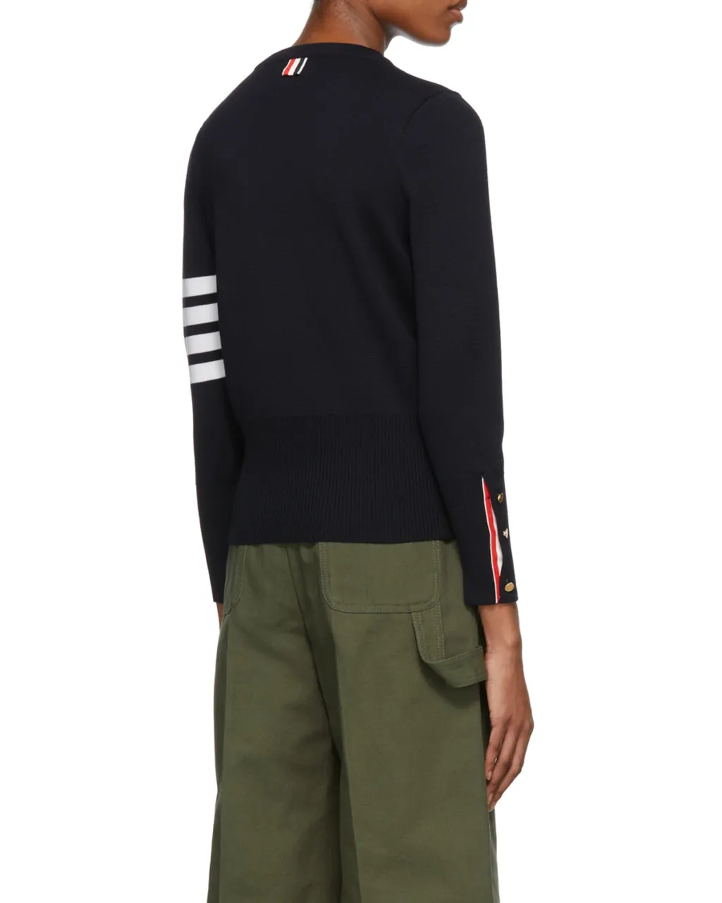 Thom Browne 4-Bar Crewneck Knit Sweater