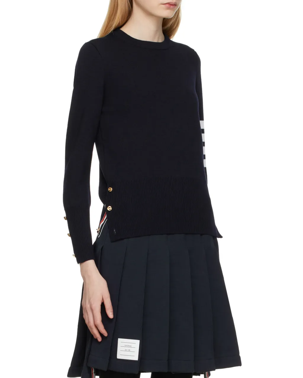 Thom Browne 4-Bar Crewneck Knit Sweater
