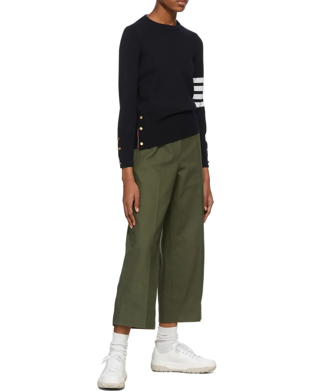 Thom Browne 4-Bar Crewneck Knit Sweater