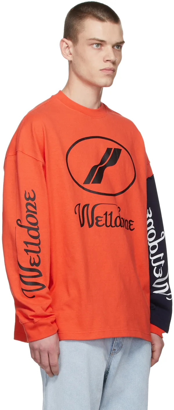 Super Large Spliced Long-Sleeved T-Shirt