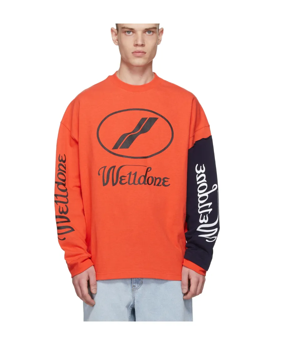 Super Large Spliced Long-Sleeved T-Shirt