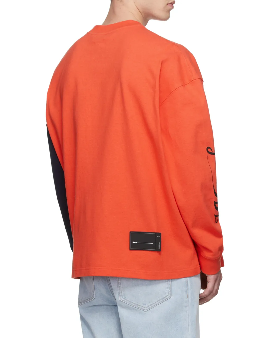 Super Large Spliced Long-Sleeved T-Shirt