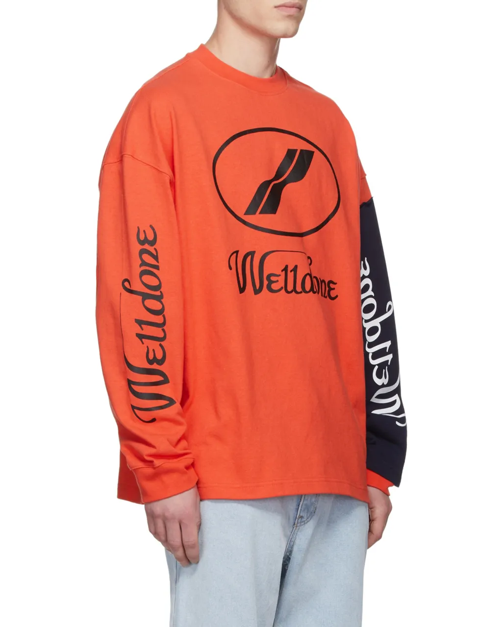 Super Large Spliced Long-Sleeved T-Shirt