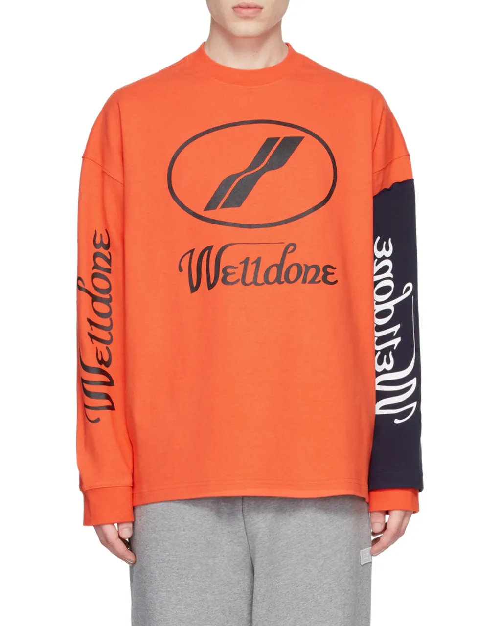 Super Large Spliced Long-Sleeved T-Shirt