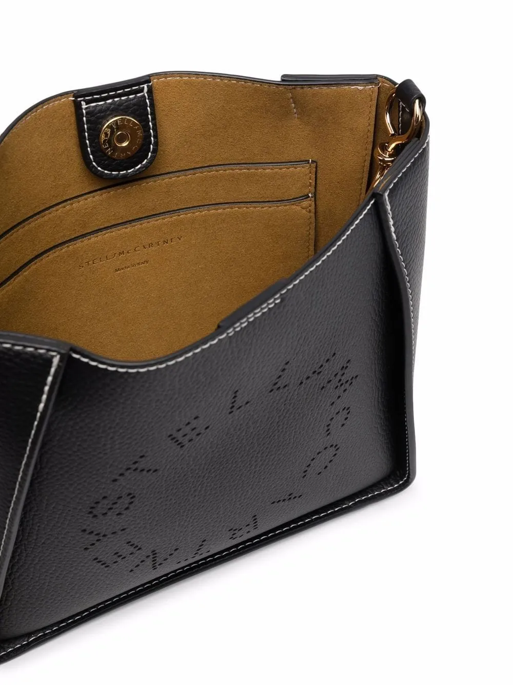 Stella Mccartney Logo Perforated Crossbody Bag