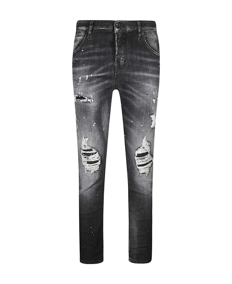 Ripped Detailing Cropped Jeans