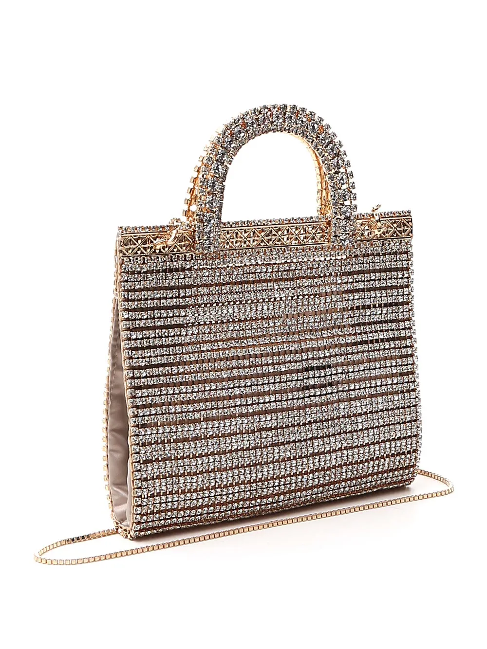 Gold Teodora Crystal Handbag