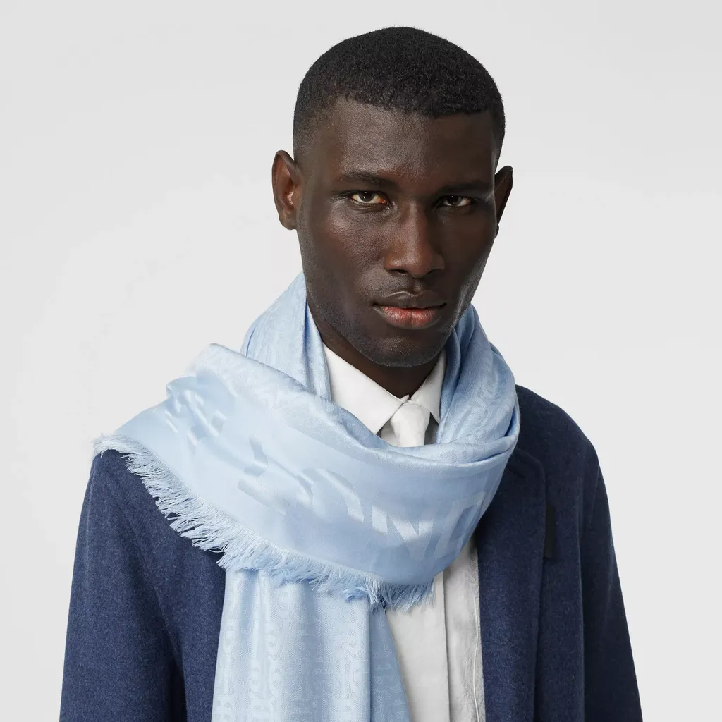 Silk And Wool Blended Jacquard Scarf
