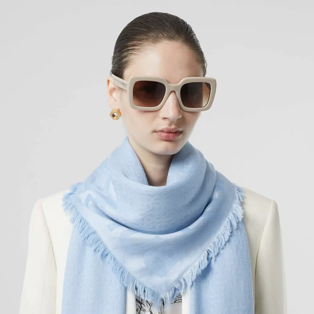 Silk And Wool Blended Jacquard Scarf