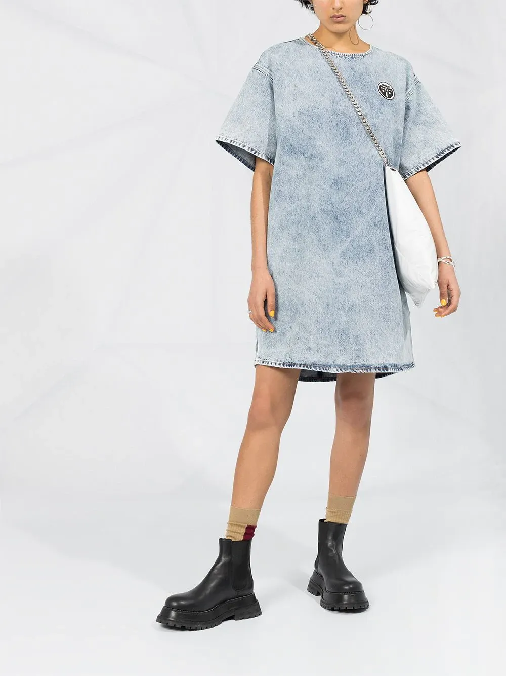 Acid-Wash Denim Dress