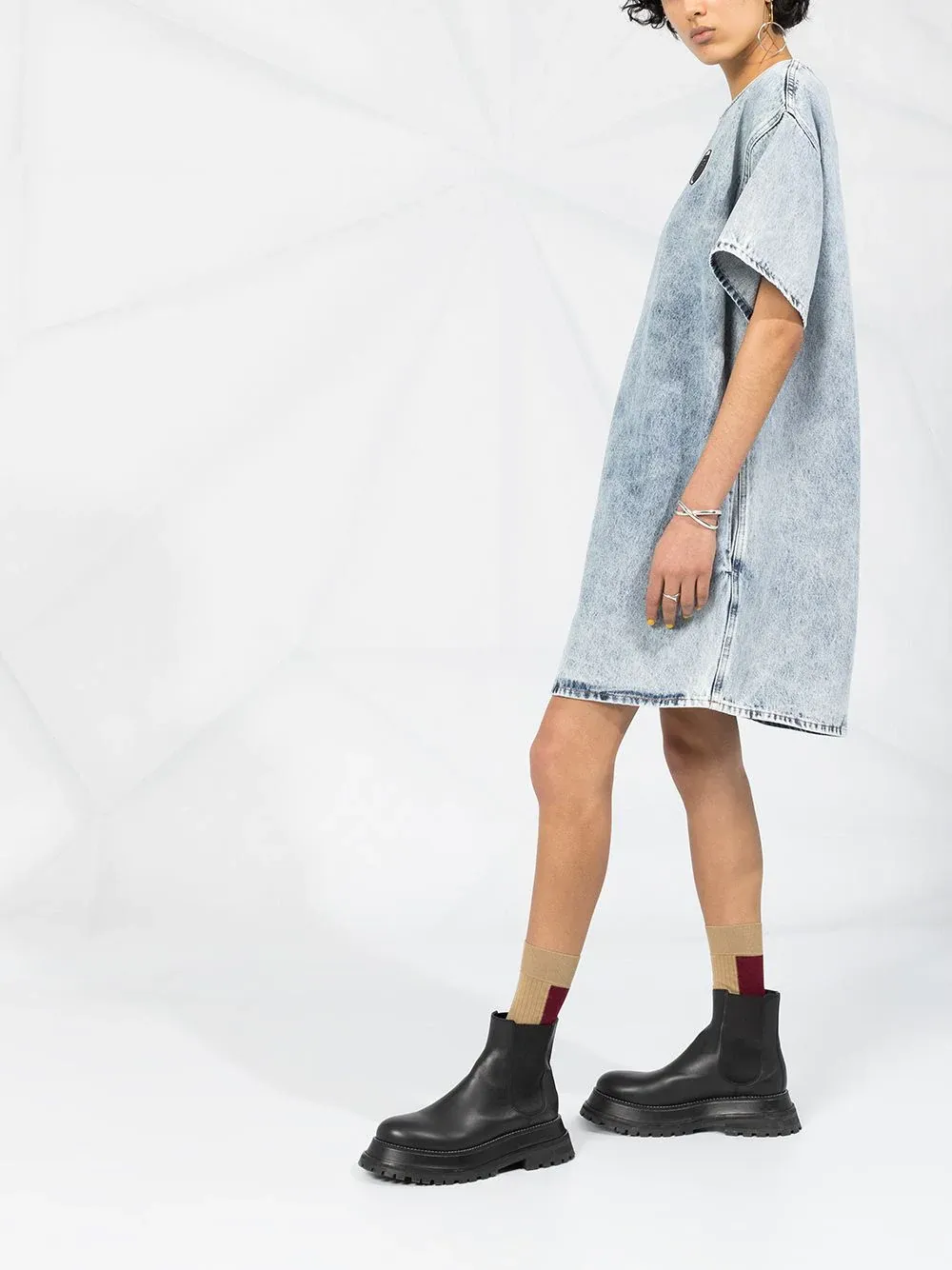 Acid-Wash Denim Dress
