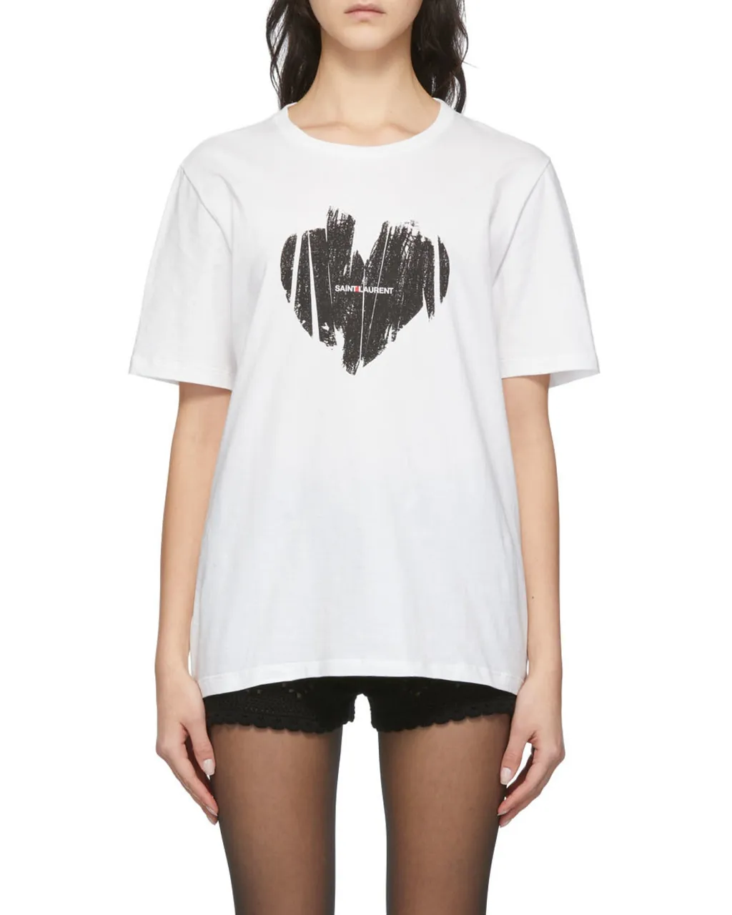 Saint Laurent Logo Printed Crewneck T-Shirt