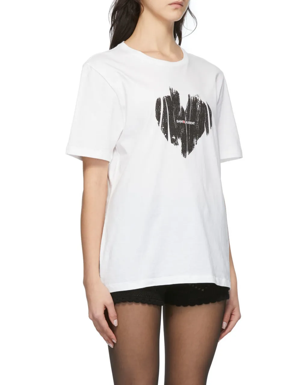 Saint Laurent Logo Printed Crewneck T-Shirt