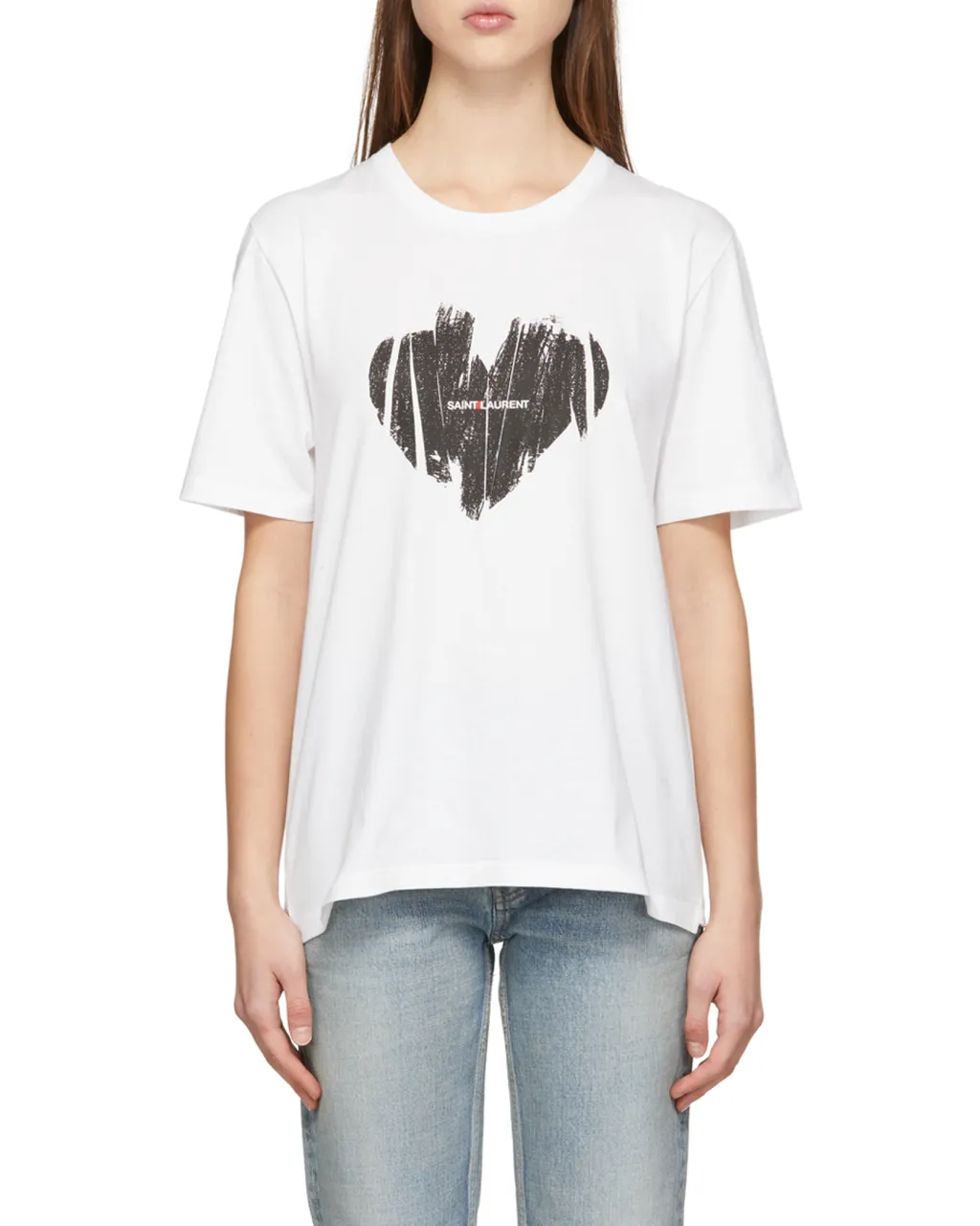 Saint Laurent Logo Printed Crewneck T-Shirt