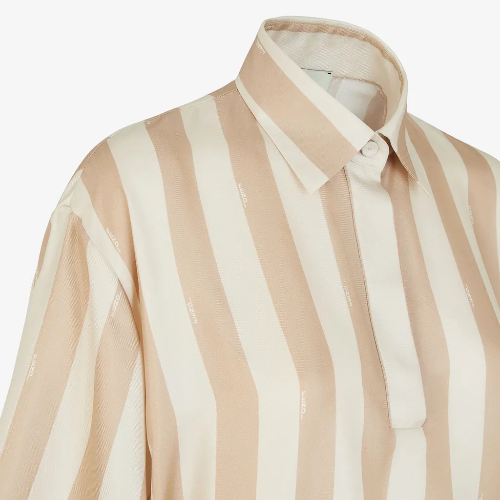 Fendi Striped Drawstring Hem Cropped Shirt