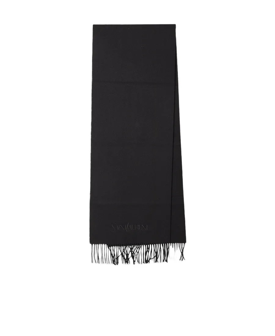 Saint Laurent Logo Embroidered Scarf