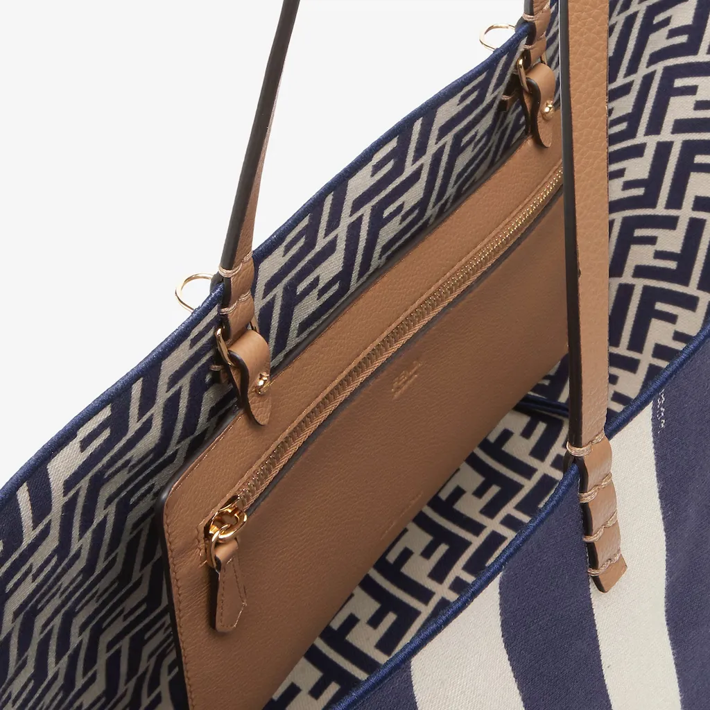 Fendi Large Roll Striped Reversible Tote Bag