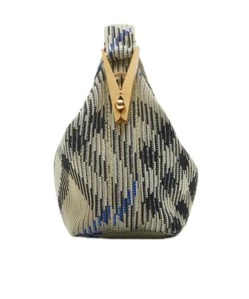 Burberry Mini Peg Checked Top Handle Bag