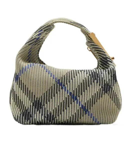 Burberry Mini Peg Checked Top Handle Bag