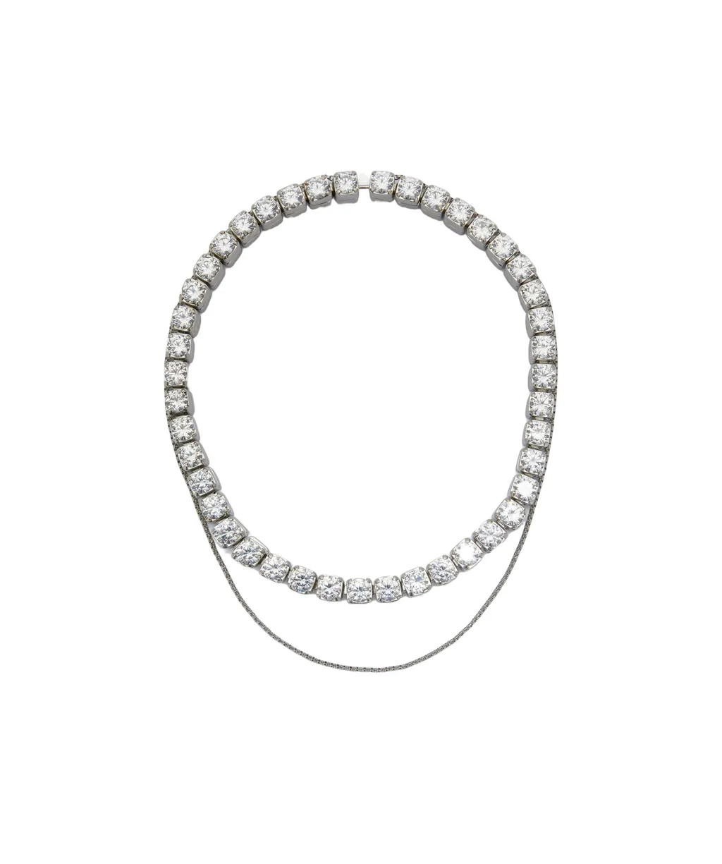 Jil Sander Crystal-Embellished Cubic Necklace