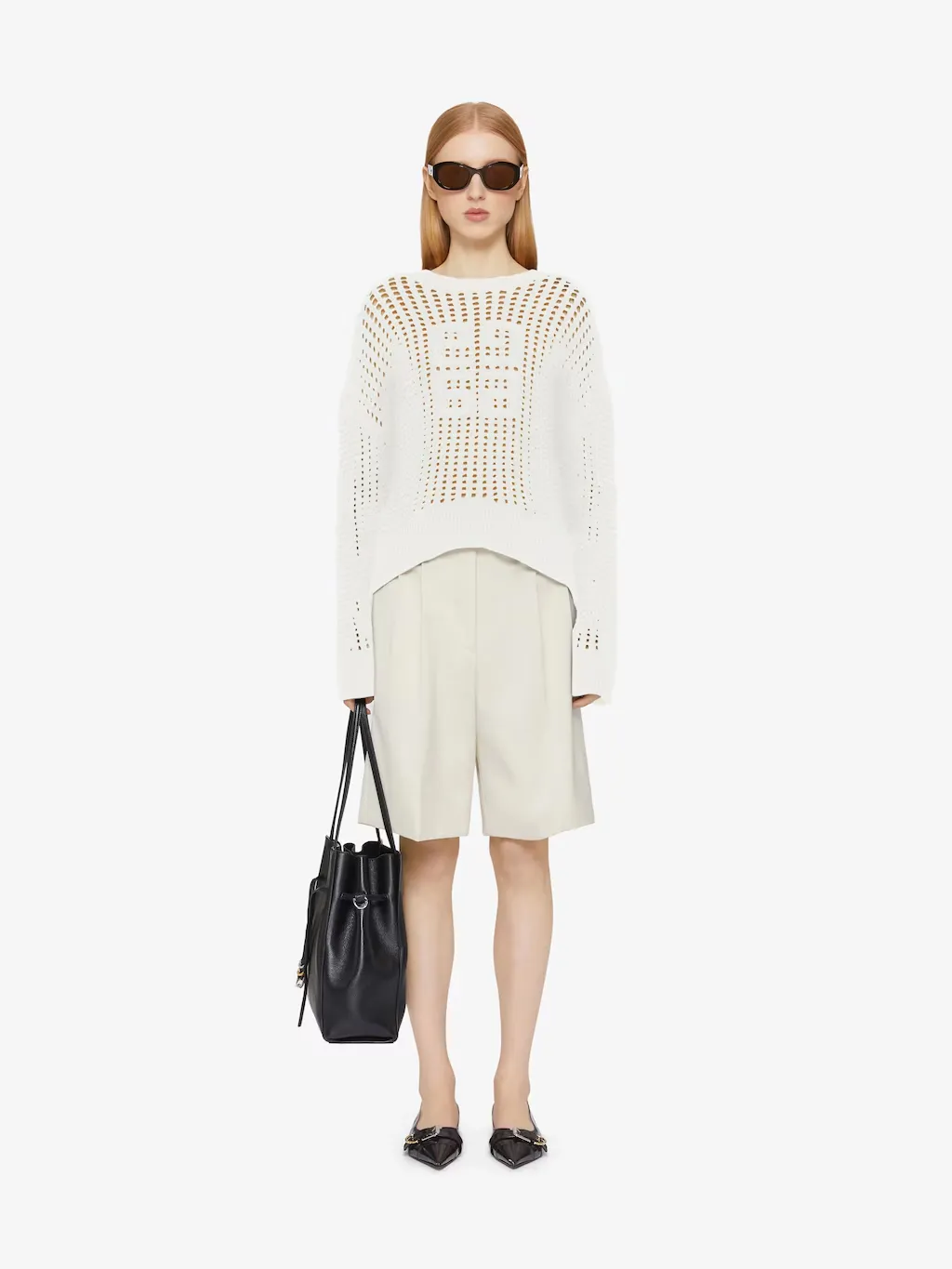 Givenchy 4G Motif Crochet Knit Jumper