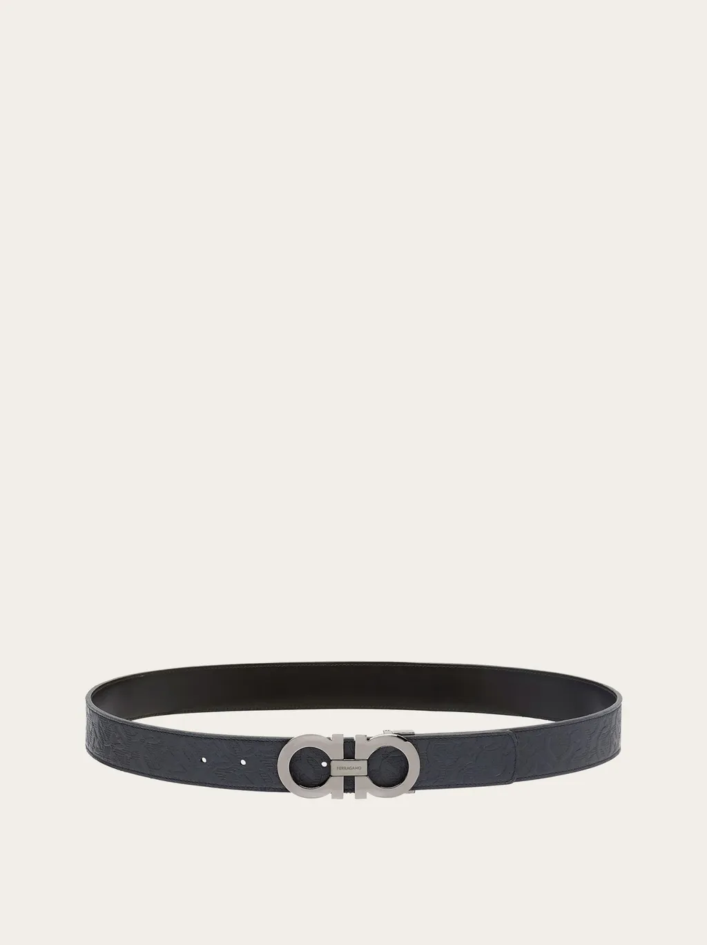 Gancini-Buckle Leather Belt