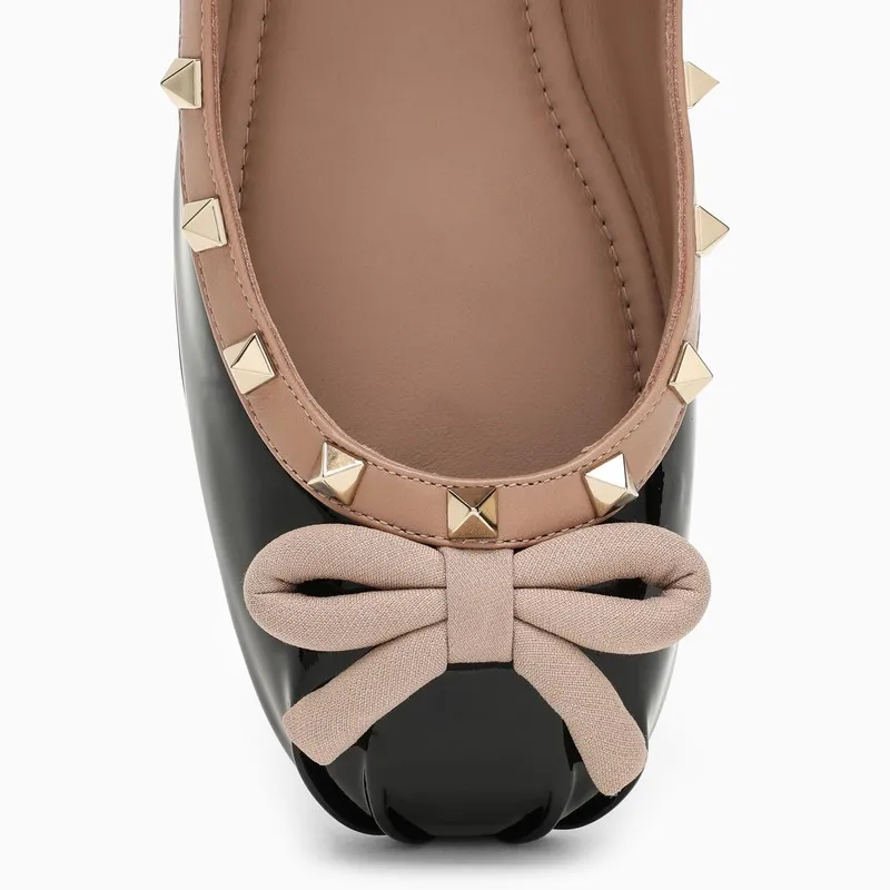 Valentino Garavani Rockstud Round Toe Ballerina Shoes