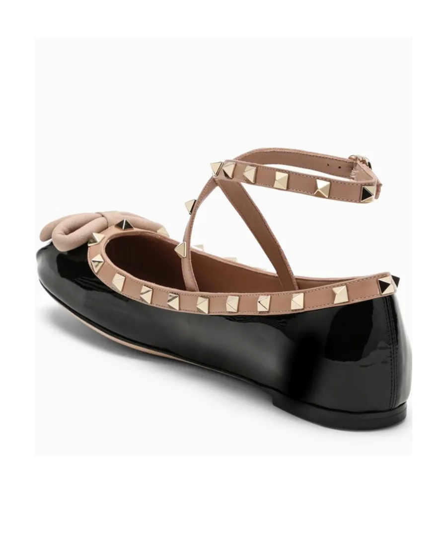 Valentino Garavani Rockstud Round Toe Ballerina Shoes
