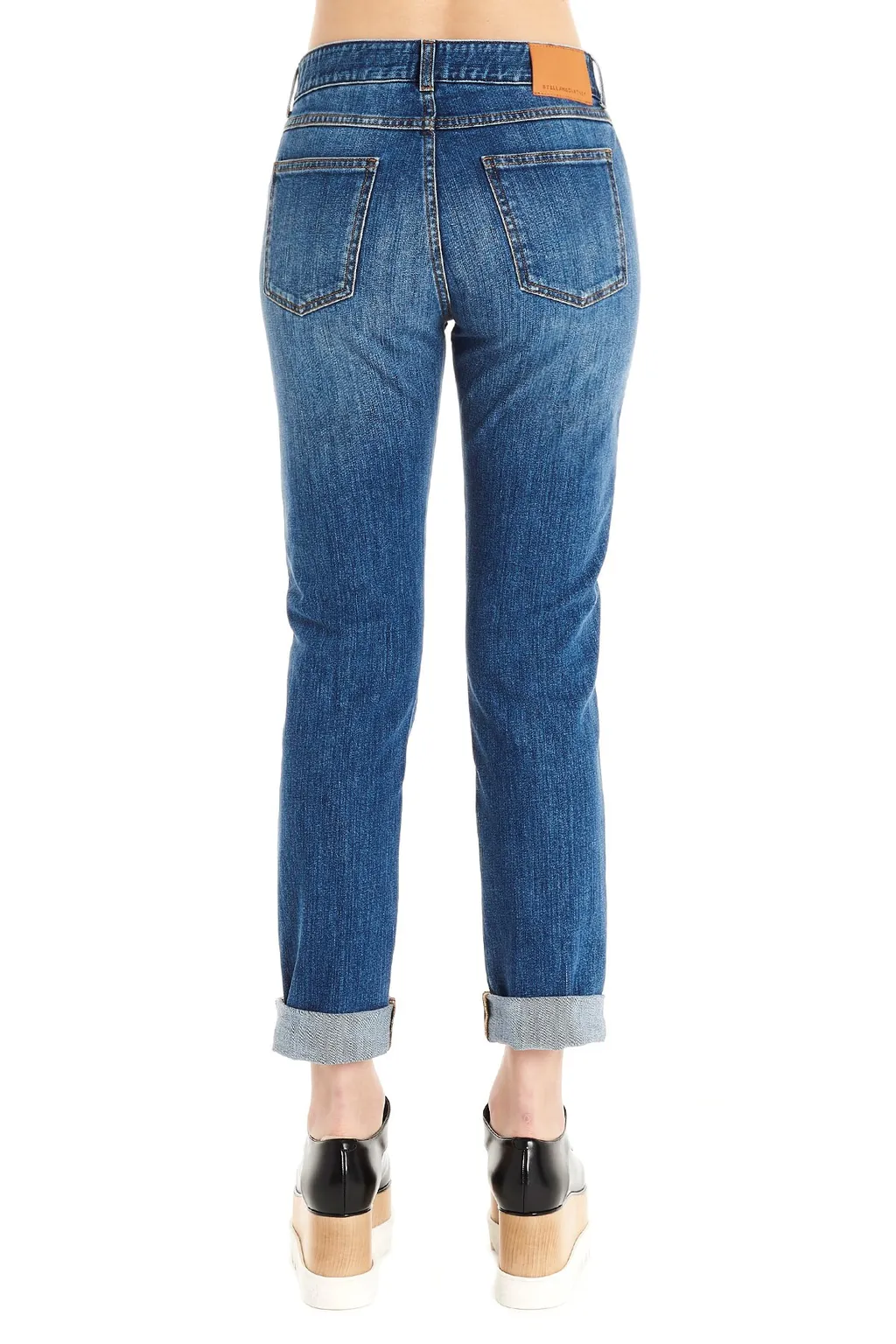 Logo-Stripe Cropped Jeans