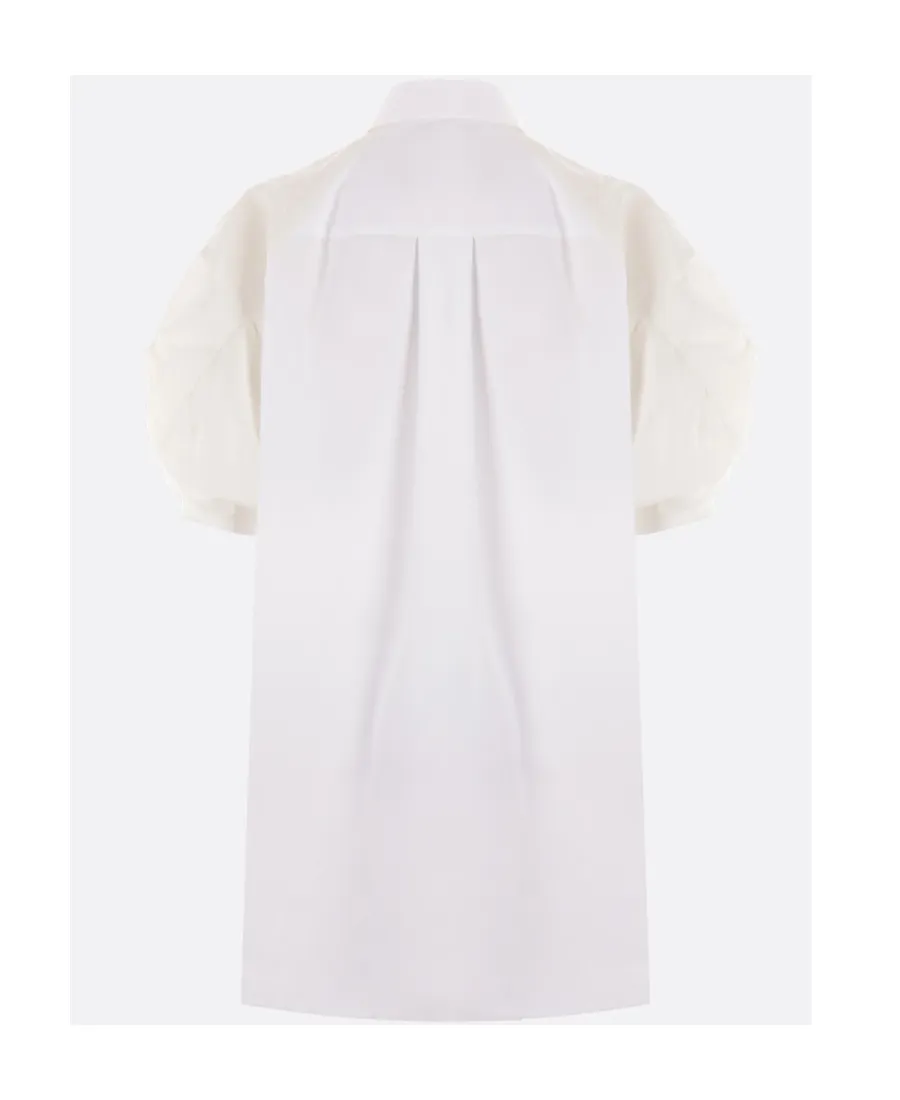 Sacai Short Puff Sleeved Mini Shirt Dress