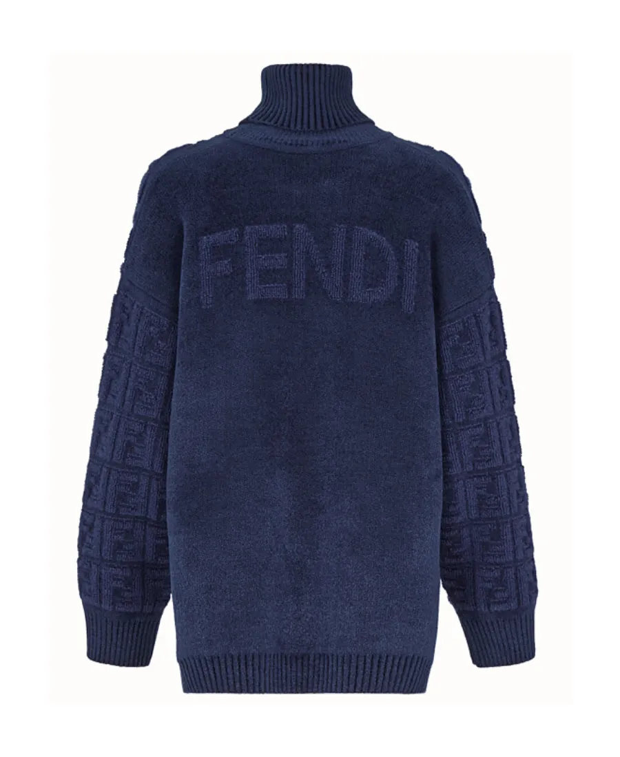 Knitted Ff Motif Patterned Sweater