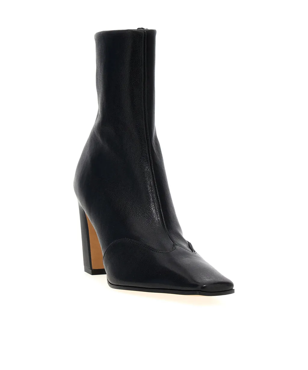 Khaite Nevada Square-Toe Ankle Boots