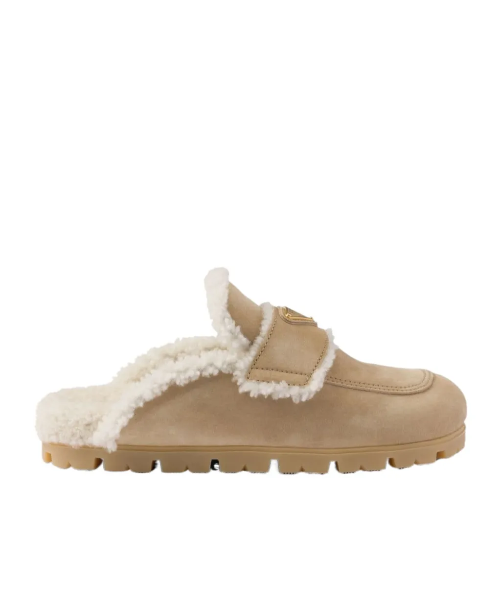 Prada Almond-Toe Slip-On Mules