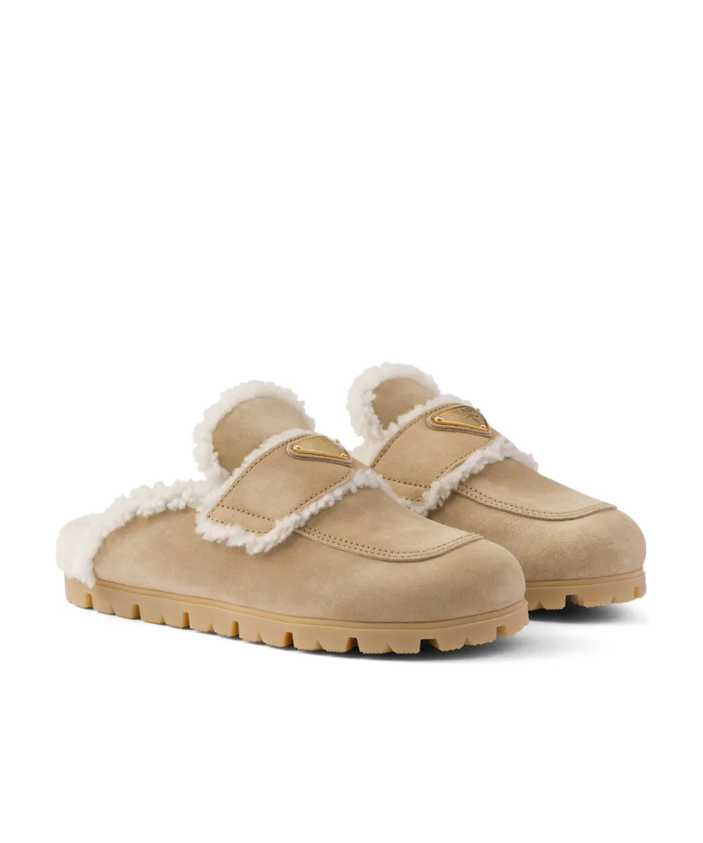Prada Almond-Toe Slip-On Mules