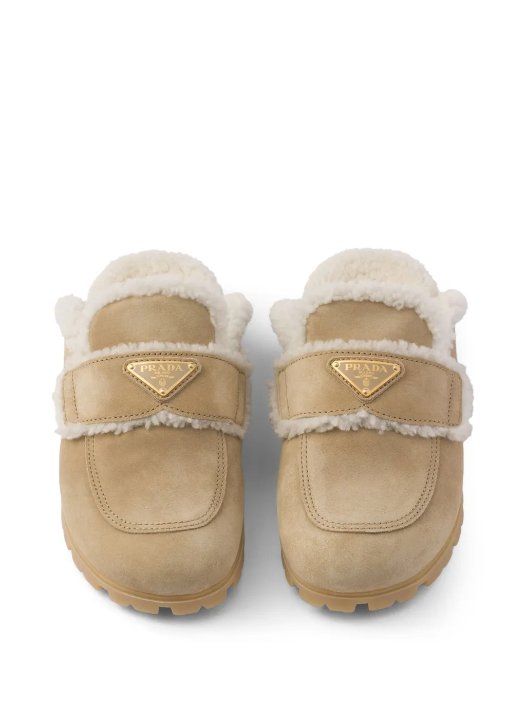 Prada Almond-Toe Slip-On Mules