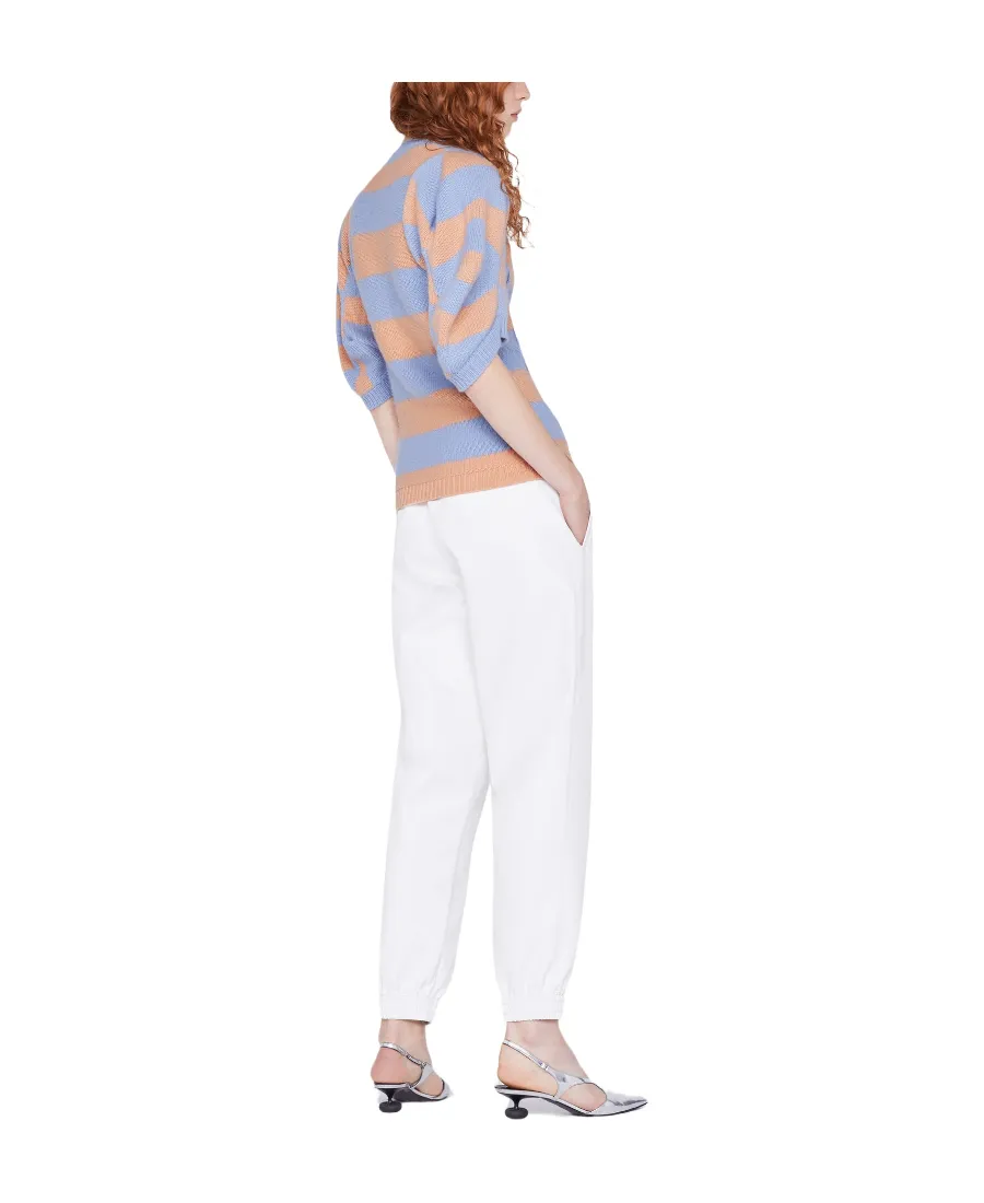 Striped Puff-Sleeve Jumper