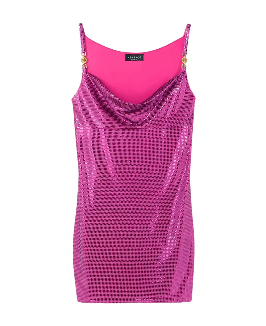 Disc-Embellishment Mini Dress