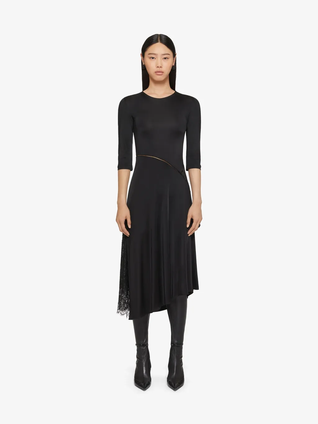 Dress In Jersey And Lace