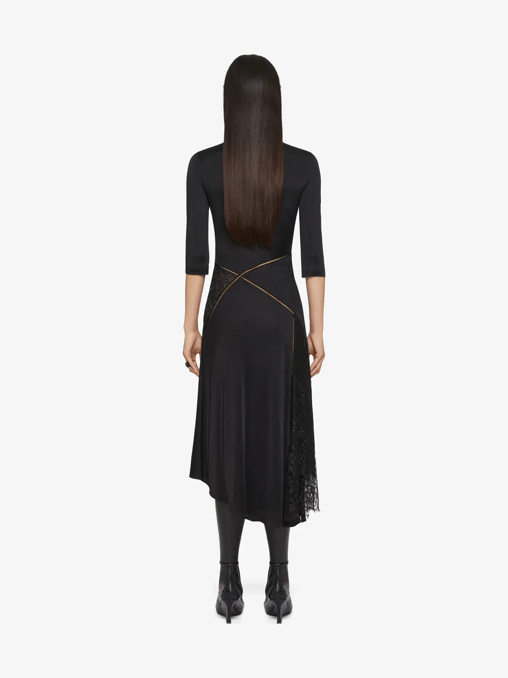 Dress In Jersey And Lace