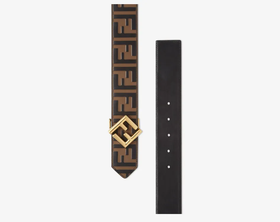 Fendi Ff Diamonds Buckled Reversible Belt