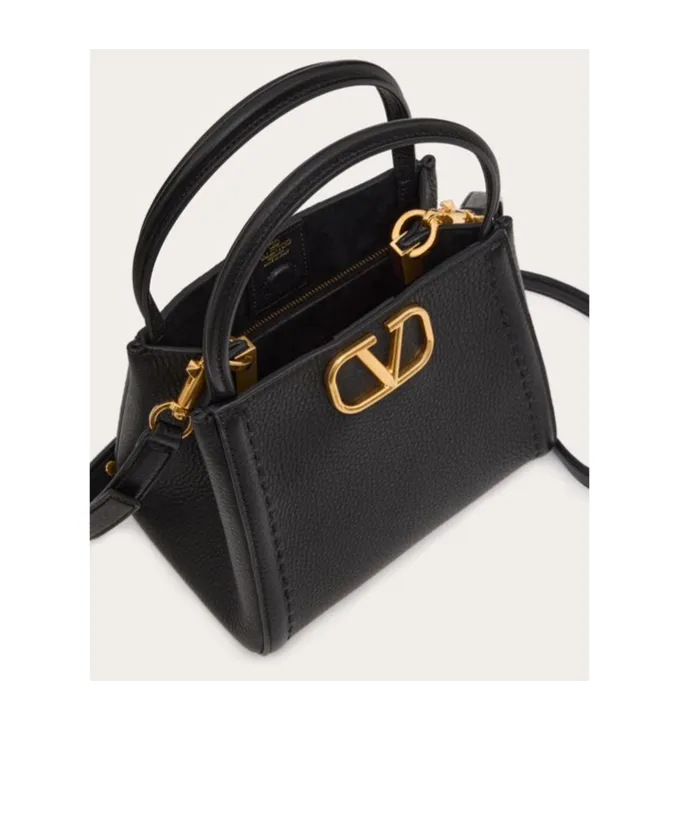 Valentino Alltime Logo Plaque Top Handle Bag