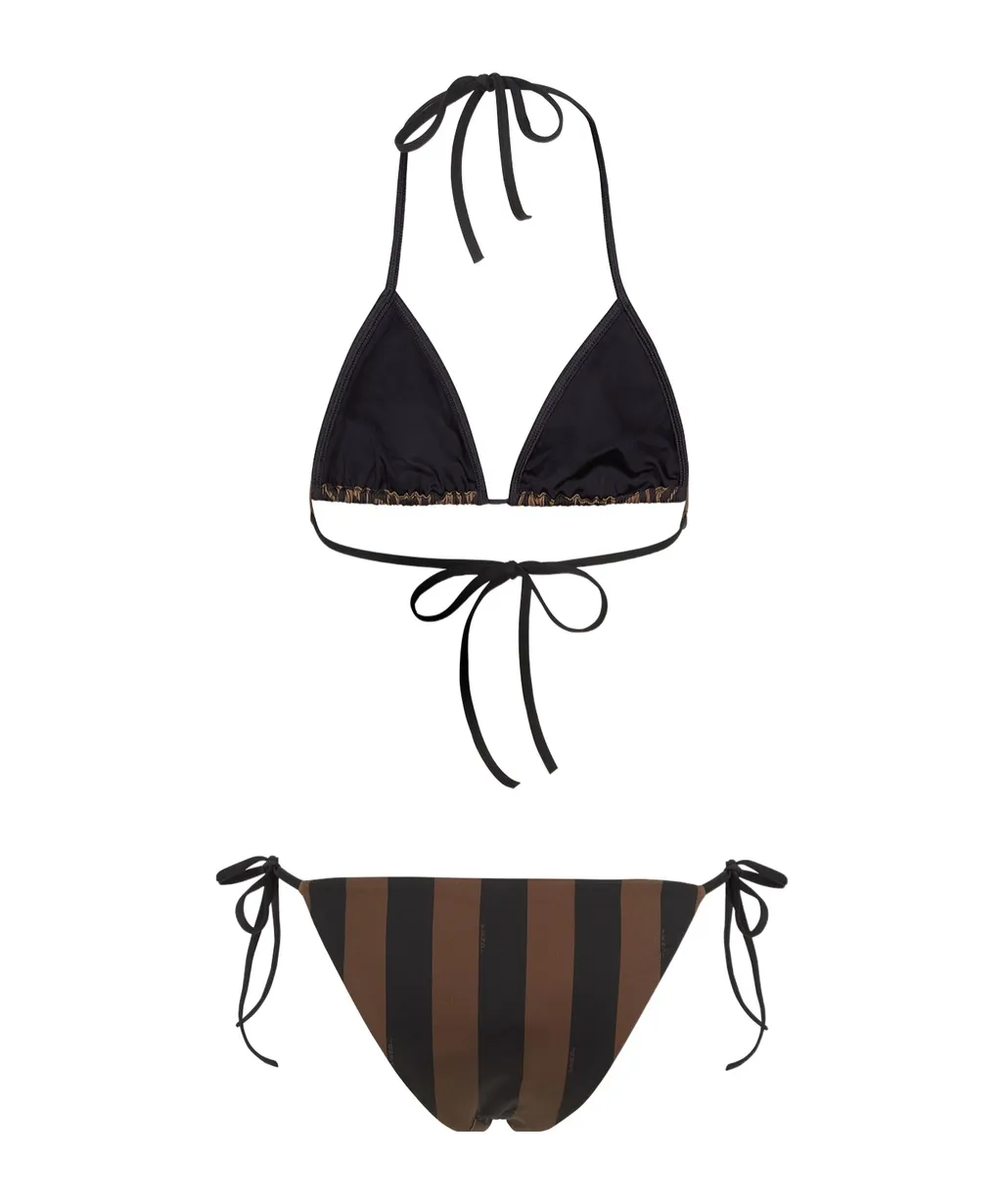 Fendi Reversible Striped Bikini Set