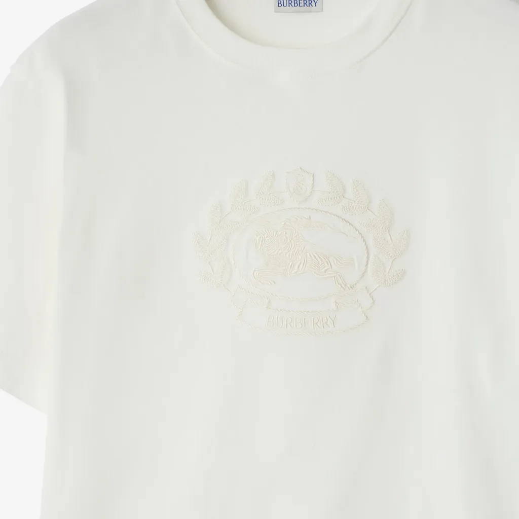 Burberry Logo Embroidered Crewneck T-Shirt