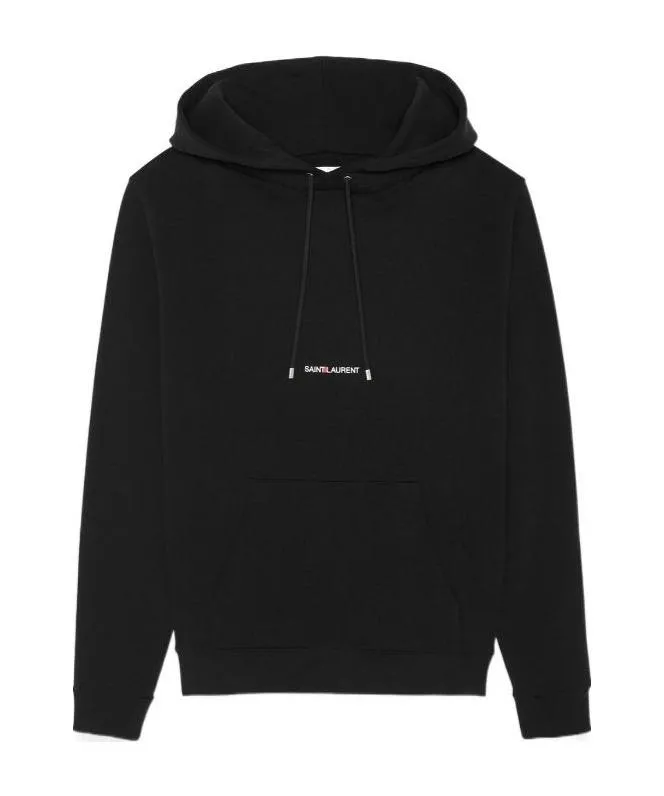 Saint Laurent Logo Printed Drawstring Hoodie