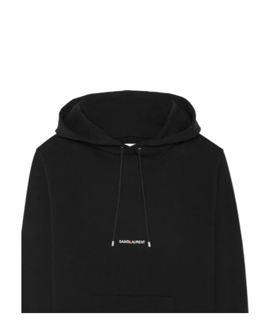 Saint Laurent Logo Printed Drawstring Hoodie