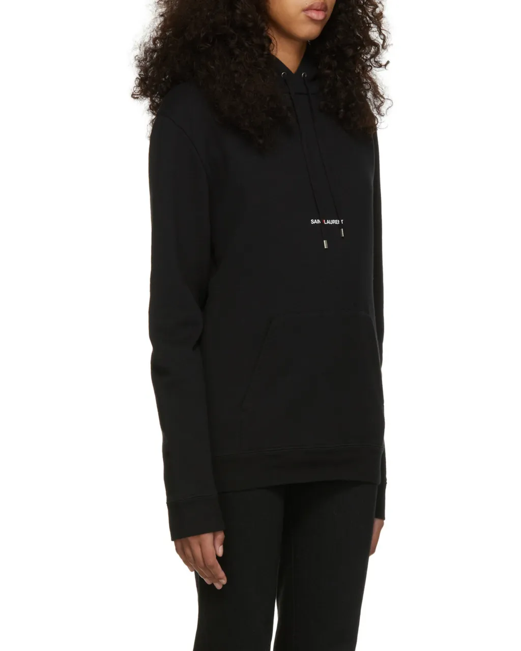 Saint Laurent Logo Printed Drawstring Hoodie