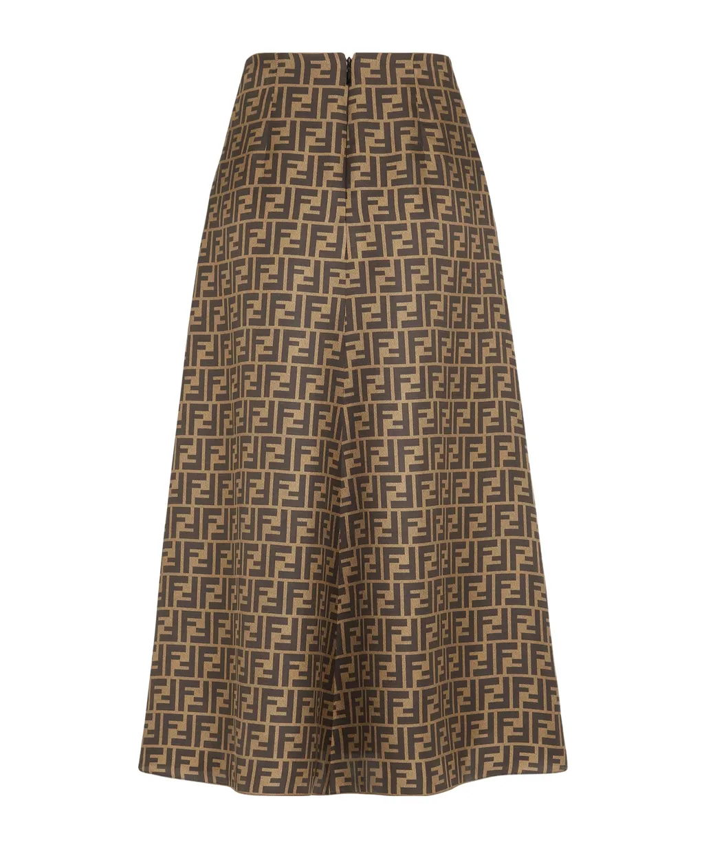 Fendi Ff Motif Midi Skirt