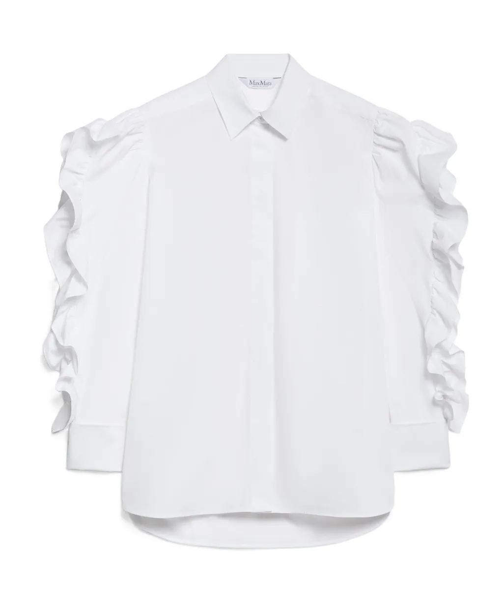 Max Mara Buttoned Ruffle-Sleeved Shirt